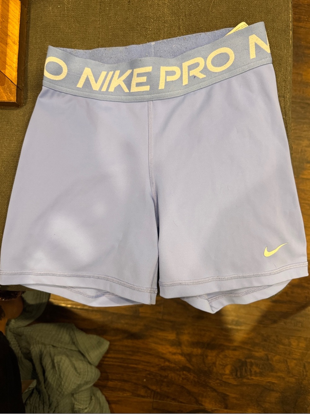 Women's Nike Pro Shorts Light Royal Blue and White Training Shorts size Small
